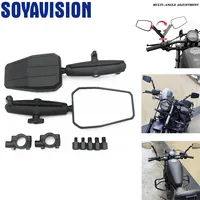1 par de espejos retrovisores plegables para motocicleta, espejos laterales universales ajustables para manillar todoterreno Westwind