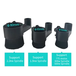 Spindle Shoe 52mm 65mm 80mm Diameter Dust Collector Dust Cover Brush For CNC Router.
