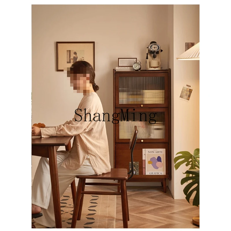 

SMmedieval magazine storage cabinet in living room, floor-to-ceiling glass, dust-proof storage cabinet in living room