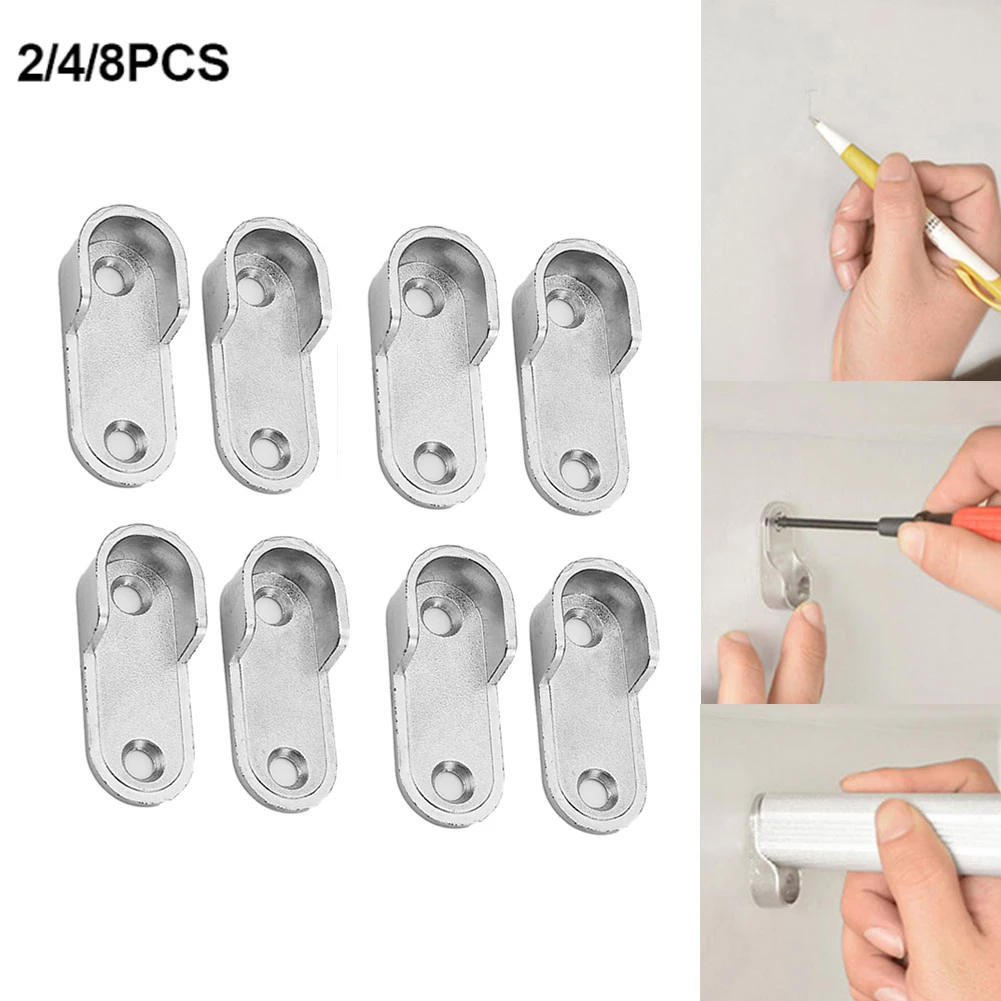 Supports de placard pour la maison, Support en tissu, accessoires pratiques en argent, Support de Tube pour vêtements, Support épais, 2/4/8 pièces