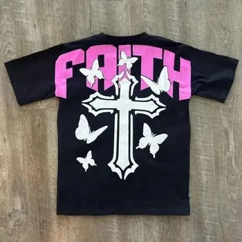 Men's fashion new breathable round neck T-shirt personalized graffiti print pattern outdoor casual top