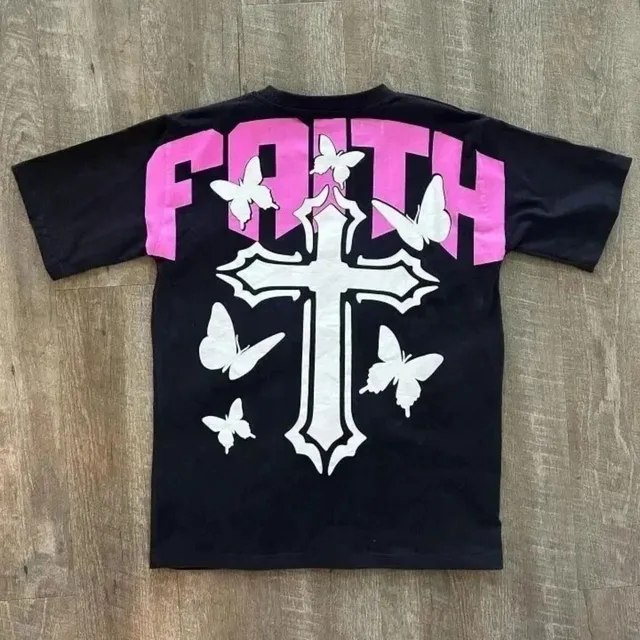 Men's fashion new breathable round neck T-shirt personalized graffiti print pattern outdoor casual top