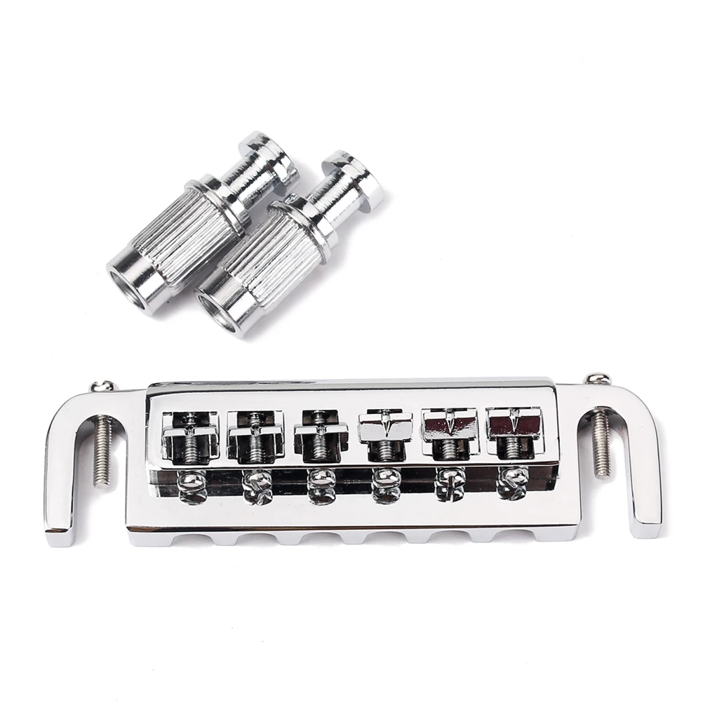 

Guitar Bridge Parts Chrome Wraparound Bridge Saddle Tailpiece Kit For Style Electric Guitar Replacement Accessory