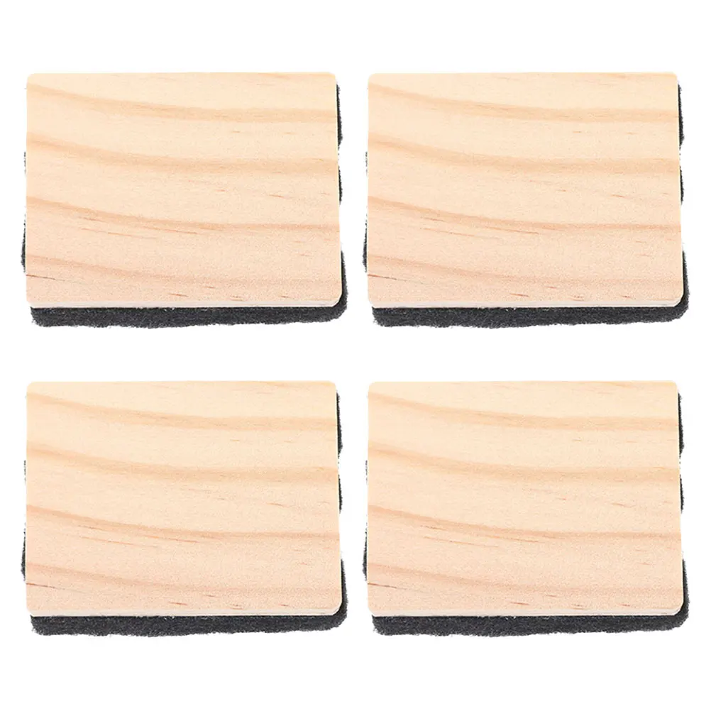 

4 Pcs Mini Wooden Erasers for Classroom Dry Blackboard Whiteboard Cleaner Dust Free Portable Student Chalk Board Tools
