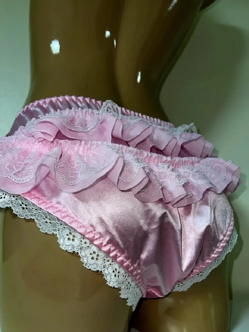 أزياء كروسدرسر وردية مثيرة ولطيفة، فستان خادمة سيسي، ملابس داخلية من الساتان والدانتيل المطوي