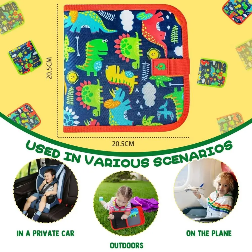 6 Page Drawing Reusable Educational Erasable Blackboard Pad Wiping Coloring Erasable Graffiti Drawing Book for Boys Girls