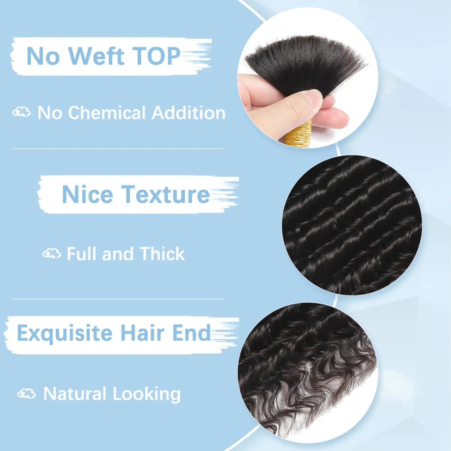 Boho Hair for Braiding 30 Inch Human Braiding Hair for Boho Braids Curly Deep Wave Bulk Human Hair Bundles 12A Wet and Wavy