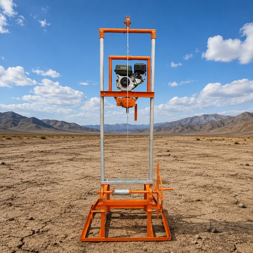 Customized Borehole Drilling Machine Gantry Structure Mini Size 80m Dual Power Petrol and Diesel