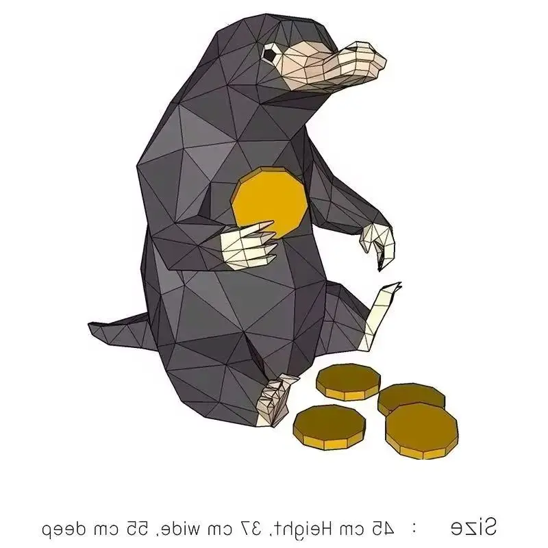 

3D Paper Model 45cm Niffler DIY Papercraft Home Decor Desk Decoration Puzzles Educational Hand Made DIY Kids Toys Gifts