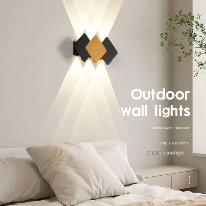 

Modeling Corridor Aisle Wall Lamp Indoor Bedside Lamp LED Outdoor Waterproof Double Head Wall Light Warm/white Light