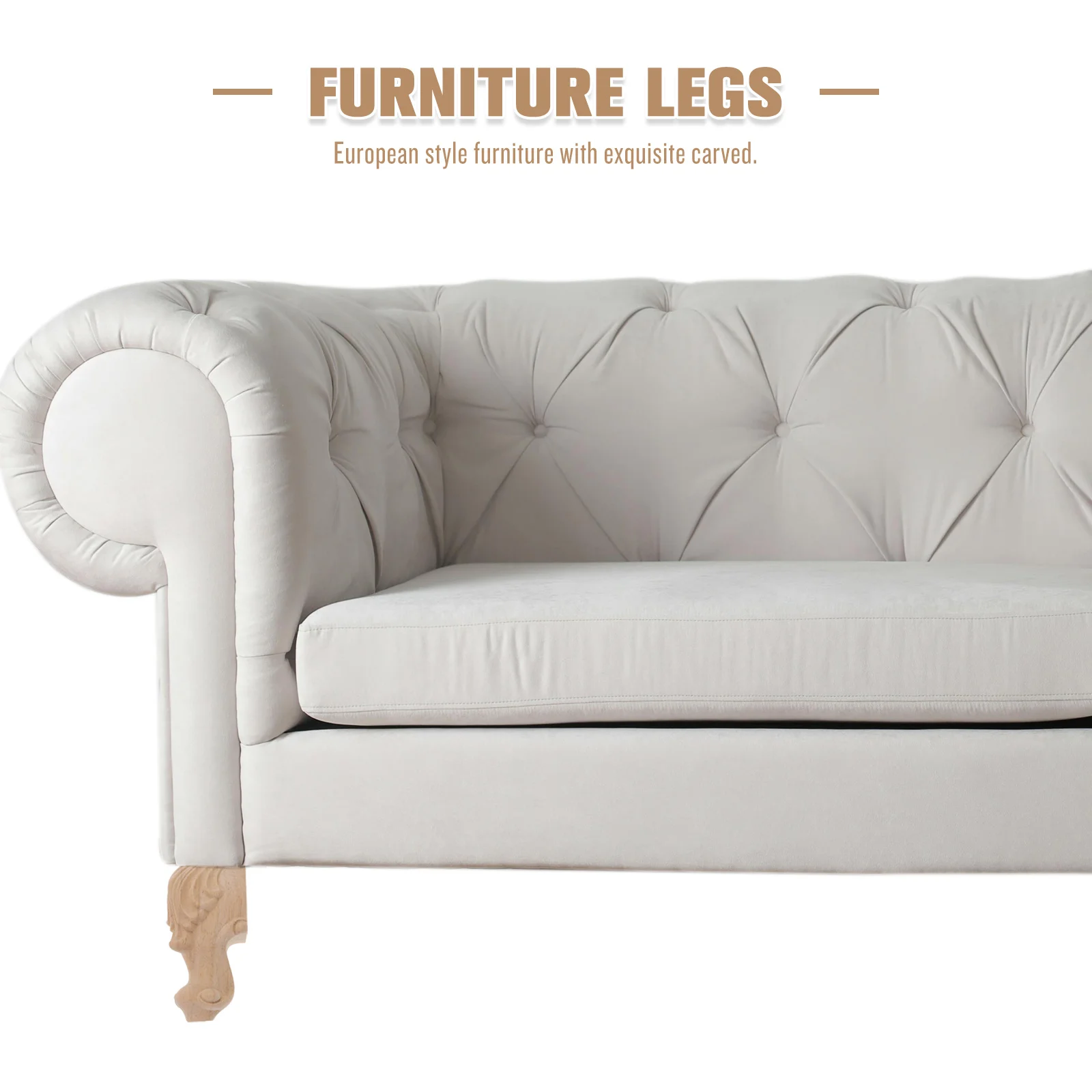 

4pcs Solid Wood Furniture Legs 8 Inch Carved Wooden Table Sofa Chair Legs For Stand Nightstand Bench Cabinet