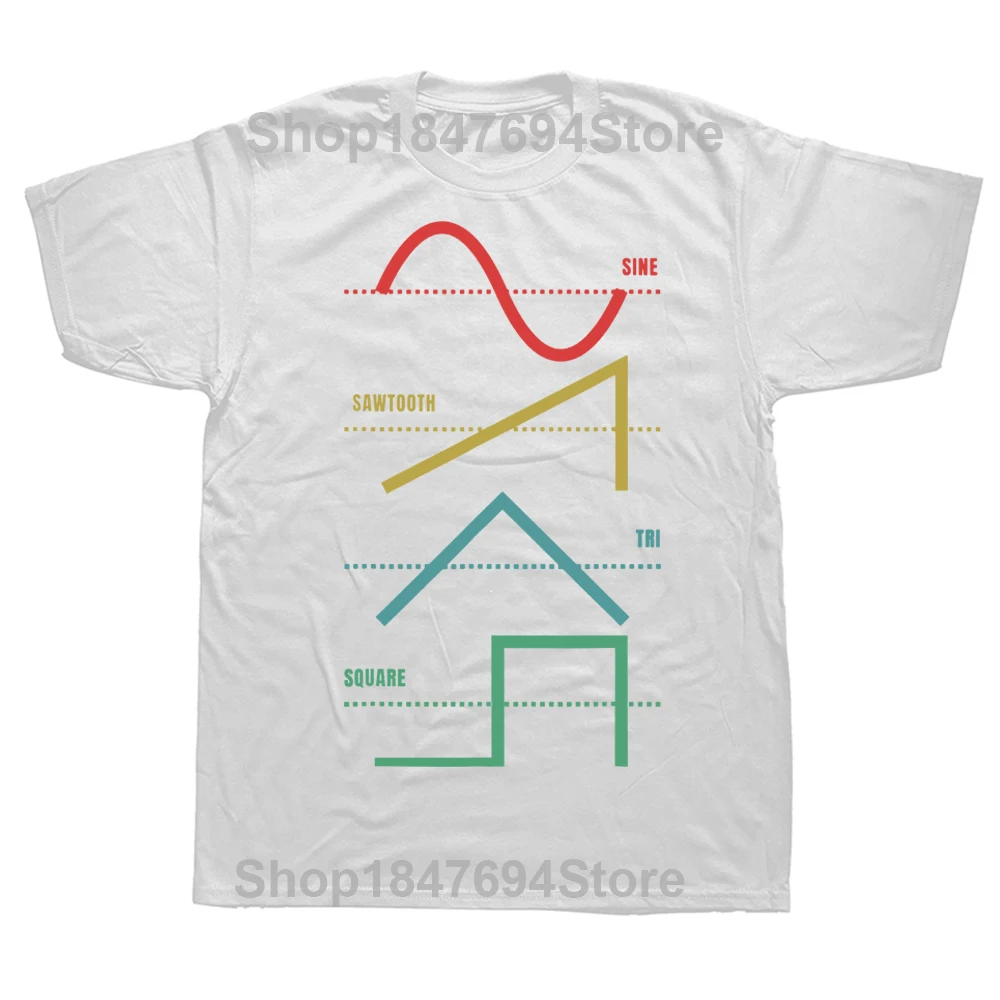 Vintage Analog Synthesizer Techno Waveform Synth Nerd T Shirts Graphic Streetwear Short Sleeve Birthday Gifts Summer T-shirt