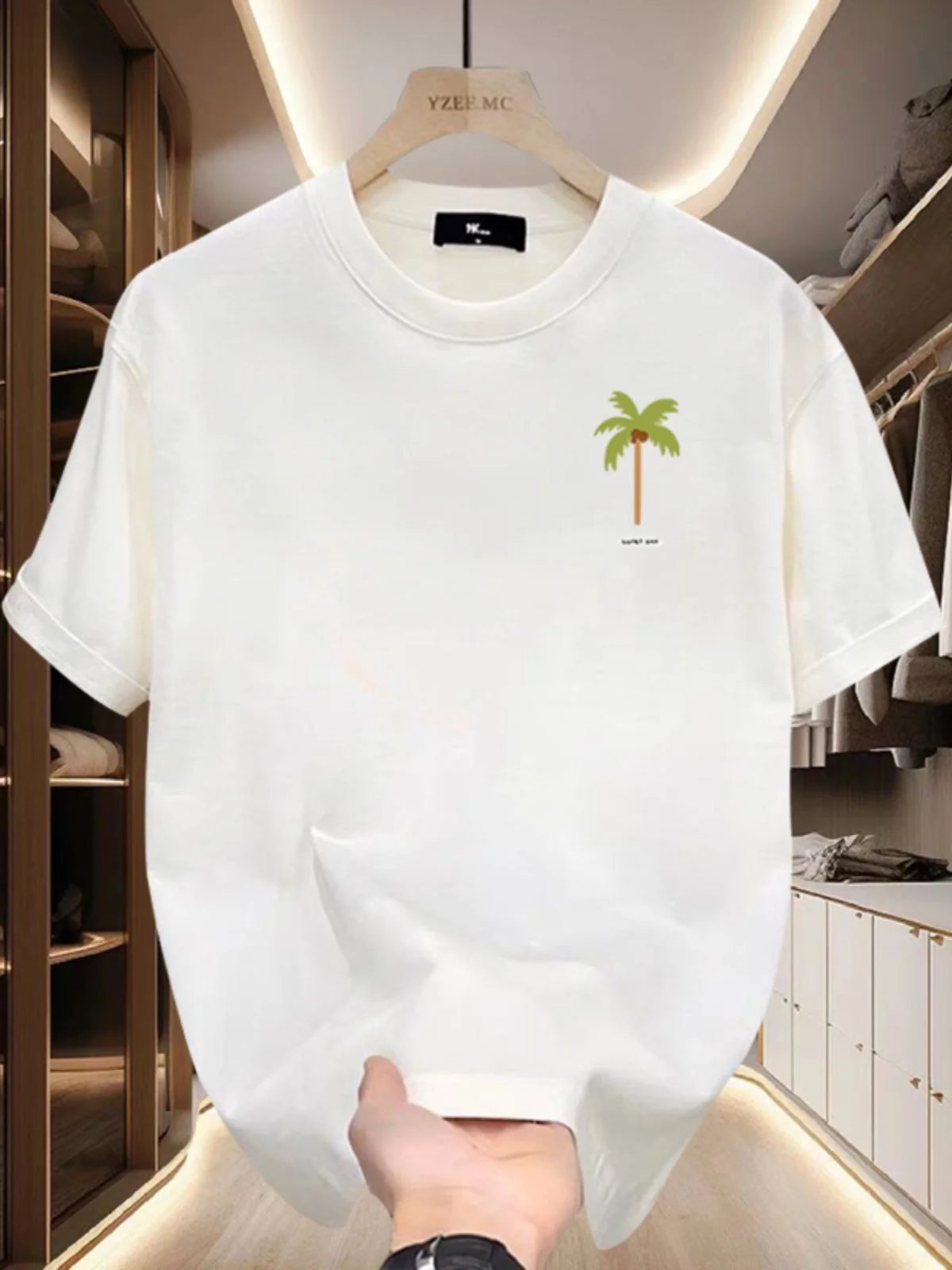 

Summer New American Men's Pure Cotton Short-sleeved T-shirt Ruffian Handsome Simple Trend Printing Loose Round Neck