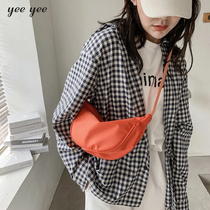 2024 Nieuwe Knoedeltas Mode Straat Effen Kleur Eenvoudige Crossbody Tas Japanse Ins Stijl Student Schoudertas