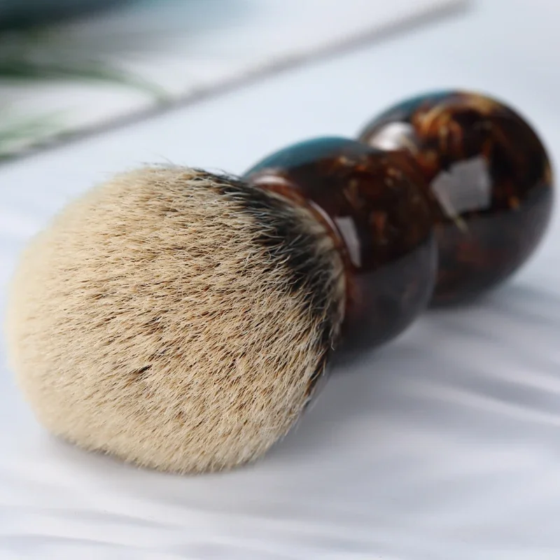 Yaqi ريترو الكرمل اللون 26 مللي متر اثنين الفرقة الغرير الشعر رجالي فرشاة الحلاقة الرطبة المحمولة عالية الجودة ناضجة الذكور فرشاة تنظيف الوجه
