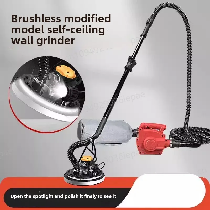 1380W Adjust Speed Drywall Sander 220V Wall Polishing Grinding Double Led Light Wall Putty Polisher Machine