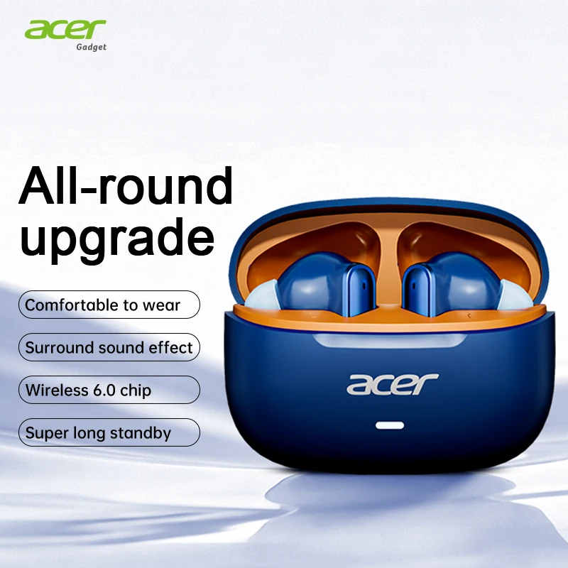 Acer Ohr804 Wireless In-Ear Bluetooth Headphones V6.0 Chip, Low Power Consumption, Stable Transmission, Anc Call Noise Reduction, Hifi Stereo Sound Quality, Large Capacity, Long Battery Life