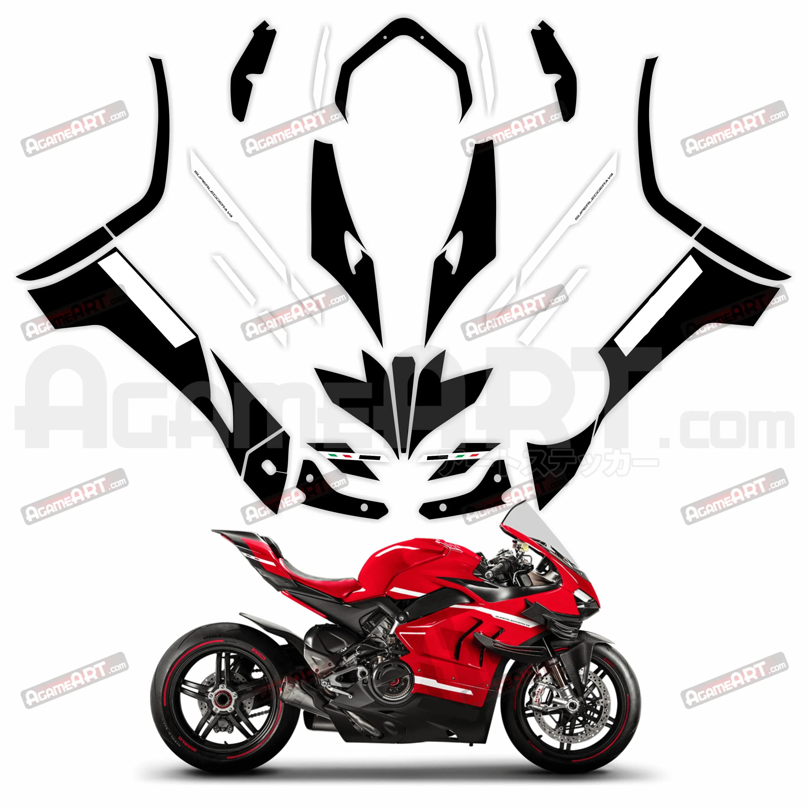 For Ducati V4 Superleggera Waterproof Decorative Printed Fairing Decal One Complete Kit Motorcycle Accessories Stickers