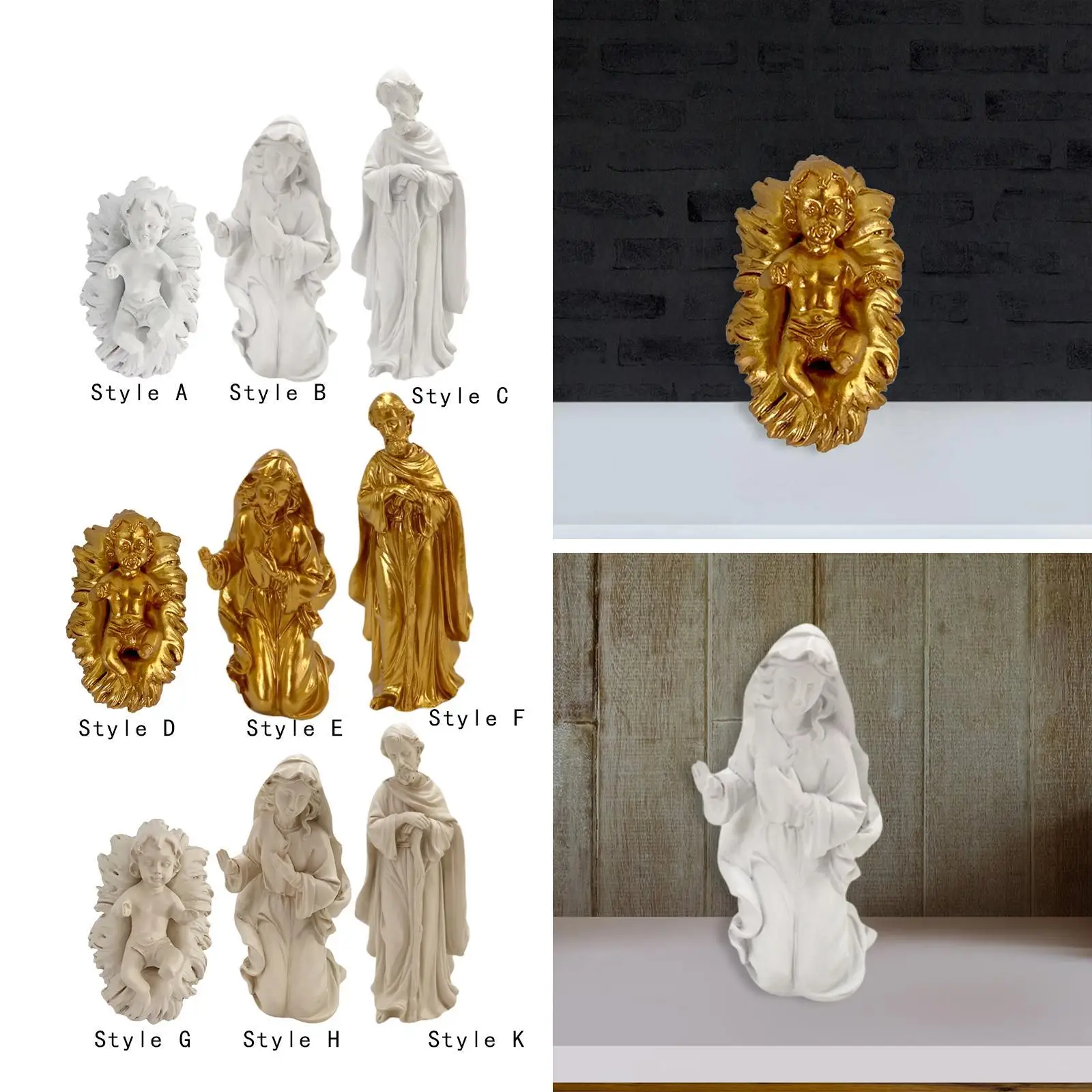 Nativity Scene Ornament Nativity Set Figurine Religious Nativity Scene Decor Decor Jesus Statue for Tables Office Shelves