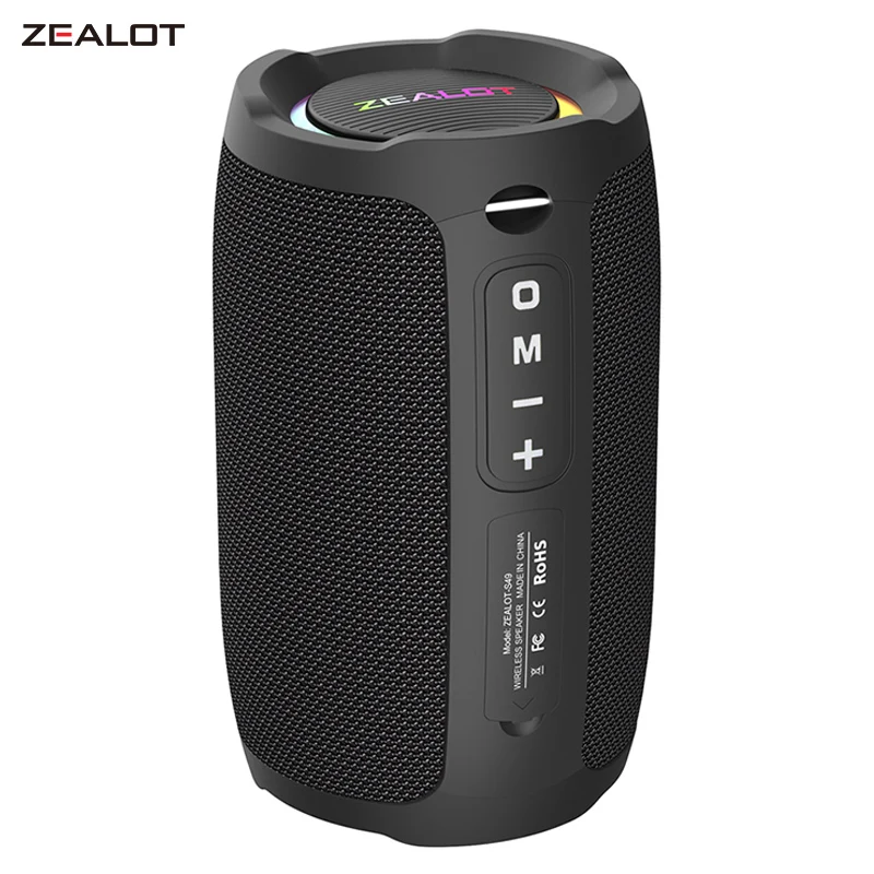 ZEALOT  S49 Portable bluetooth speaker 360°Stereo Sound 20W IPX6 waterproof wireless bluetooth   5.0 Excellent Bass Performace