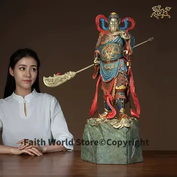 Obrovská TOP luxusní luxusní DOMÁCÍ OBCHOD chodba patron bohatství bůh mamon GUAN GONG socha mosazná socha přináší peníze štěstí 8 nejlepší prodej socha mamonu - №3