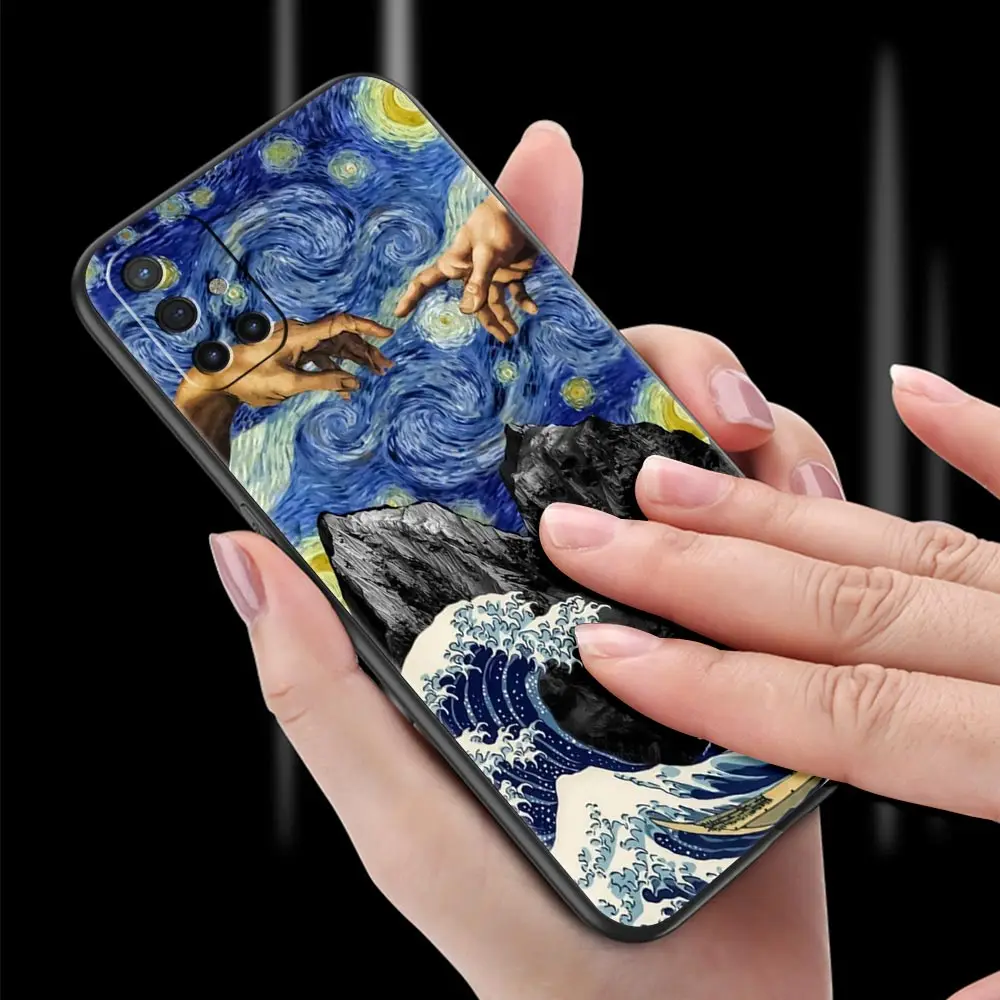 Mona Lisa Van gogh Oil Art Phone Case For OnePlus 10 9 Pro 9T 10R 9R 9RT 8T 8 7 6T 7T Nord 2T CE 2 5G N200 N10 N100 Black Cover