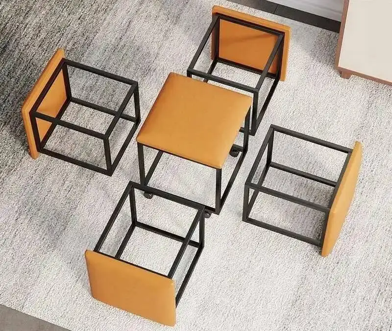 

Bench Storage Stool, Minimalist Cube Versatile 5-in-1 for Home, Trendy Multifunctional Ottoman for Living Room and Sofa