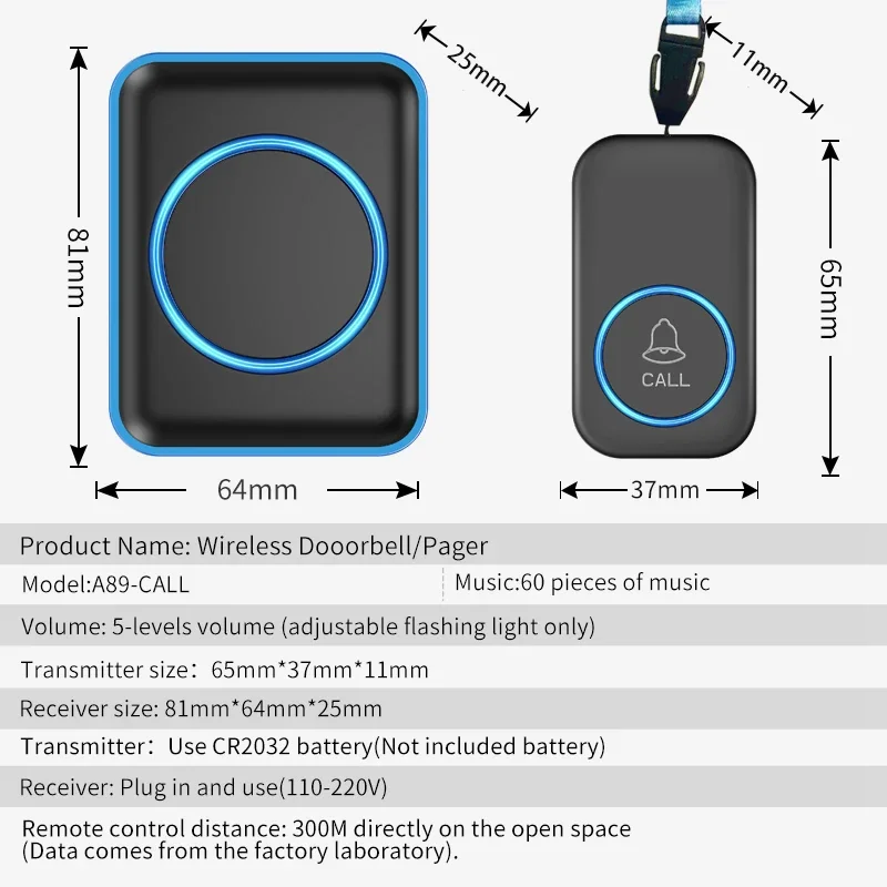 CACAZI SOS Button Wireless Elderly Panic Alarm System Caregiver Pager Nurse Emergency 433mhz Watch Call Senior Old People Sling