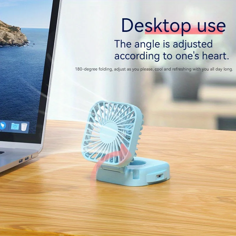 NEW Hanging Neck Fans With Vanity Mirror Outdoor Handheld Multifunction Fan Home Desktop Folding USB Rechargeable Mute Mini Fan