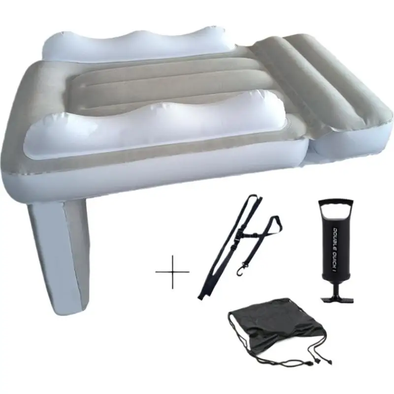 Inflatable Kids Car Travel Bed Rear Seat Air Mattress with Side Guardrail Portable Baby Sleeping Cushion for Road Trip view 6