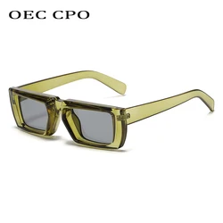 OEC CPO-Lunettes de soleil rectangulaires vintage pour femmes, lunettes punk à petit cadre, lunettes carrées tendances pour hommes, nuances UV400, lunettes de mode