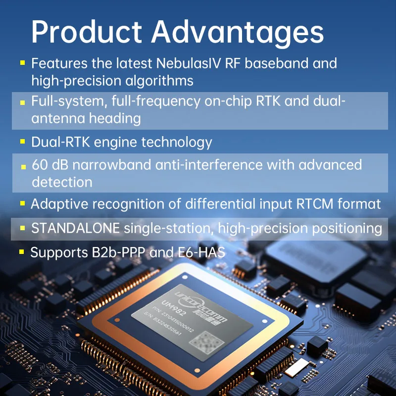 WITMOTION RTK-UM982 GNSS Receiver ZED-F9P UM980 Sensor, GPS BDS GLONASS NMEA0183 Module Differential Positioning & Orientation