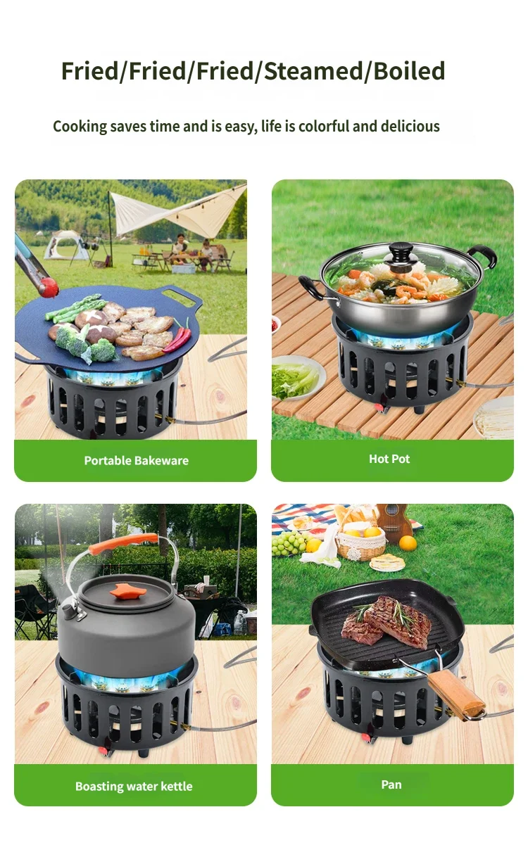 21000W 9-Core Camping Stove High-Power Gas Burner Strong Fire Power Portable Tourist Burner Windproof Stove Burner for Outdoor