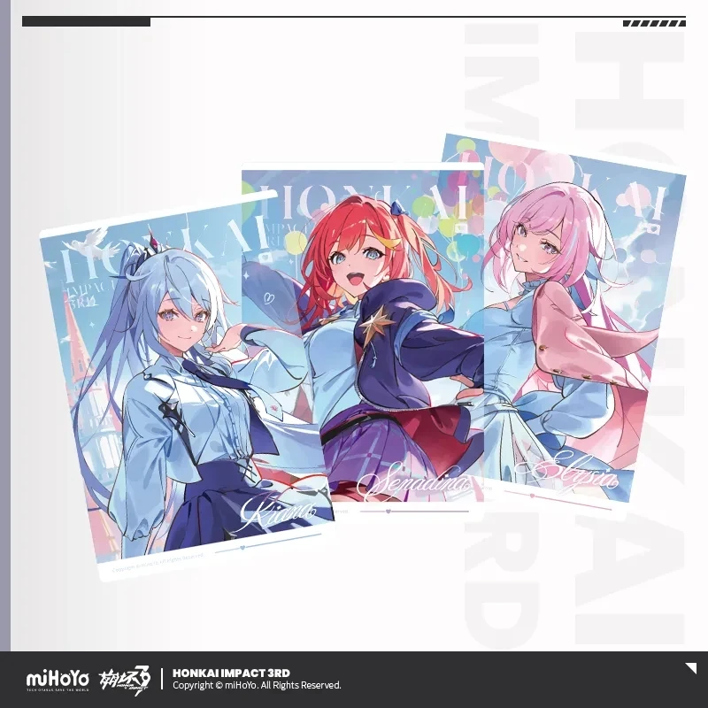 

miHoYo Game Official Honkai Impact 3rd Autumn Celebration Series PET Postcard Set Elysia Kiana Anime Prop Cosplay Halloween Gift