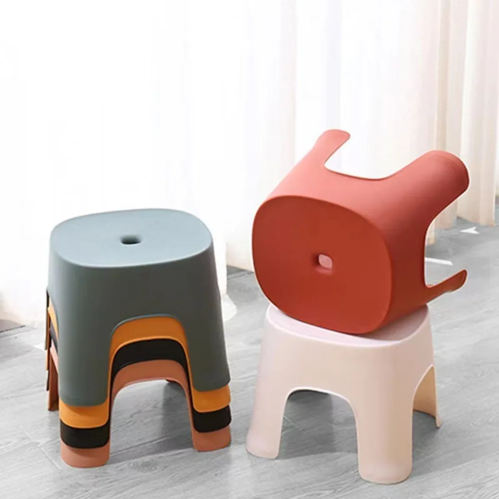 

Plastic Bathroom Bath Stool Non-slip Colorful Shoe Changing Stool Thickened Stackable Toilet Footrest Bathroom/Living Room
