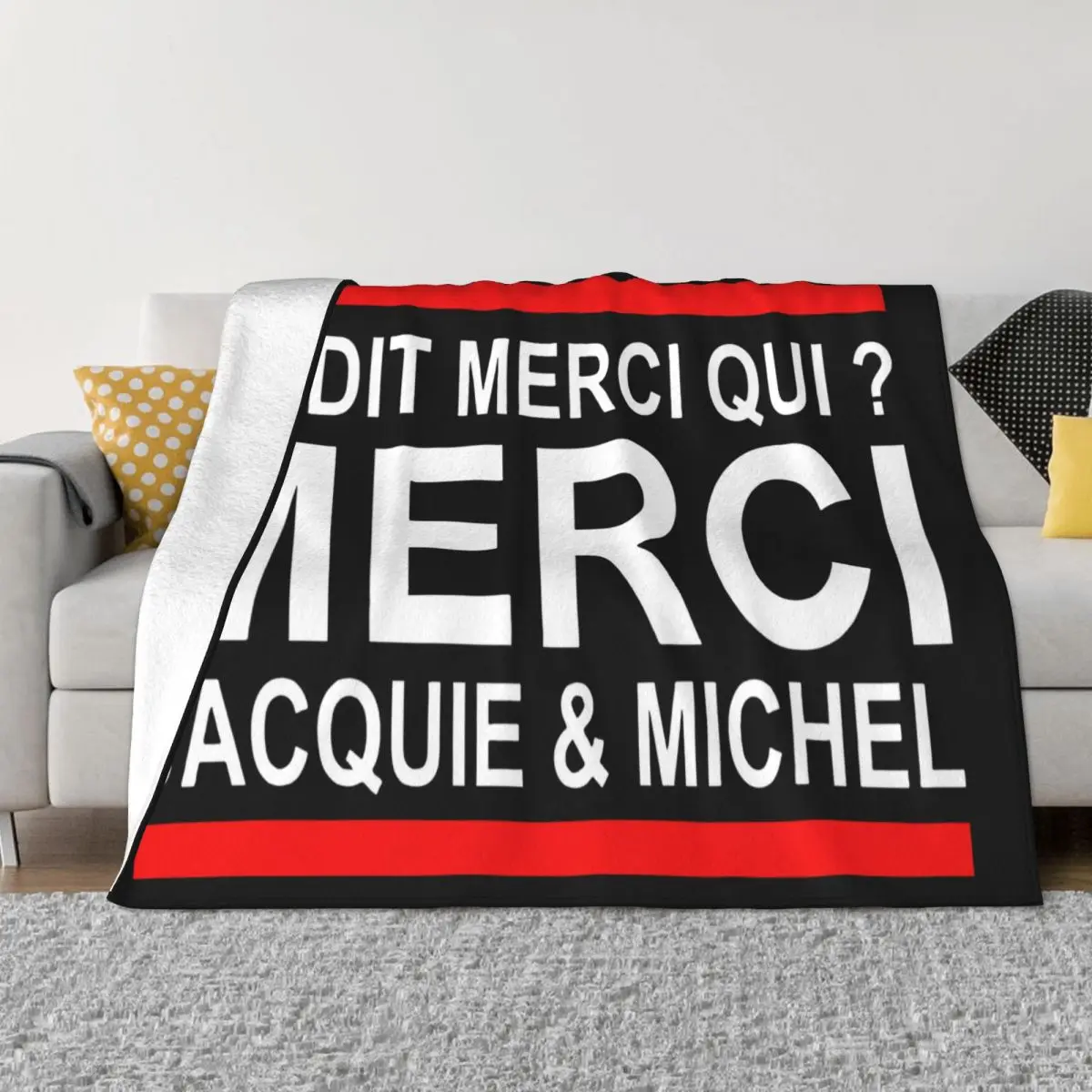 Personnalise On Dit Merci Qui Merci Jacquie Michel Fete Cadeau T030 Ba Top Throw Blanket