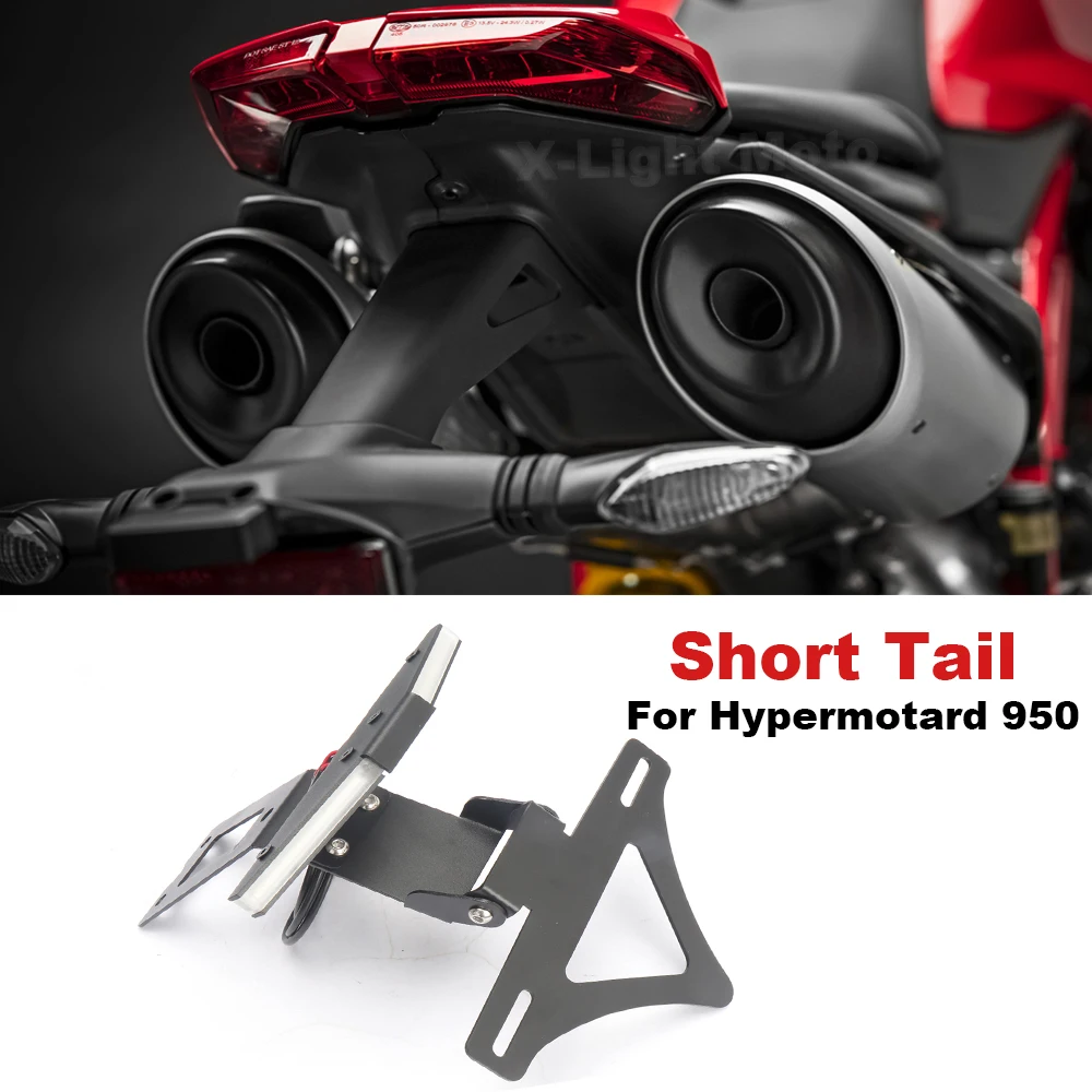 

License Plate Holder Support Bracket LED Light Fender Eliminator Kit Motorcycle Accessories Parts for Ducati Hypermotard 950