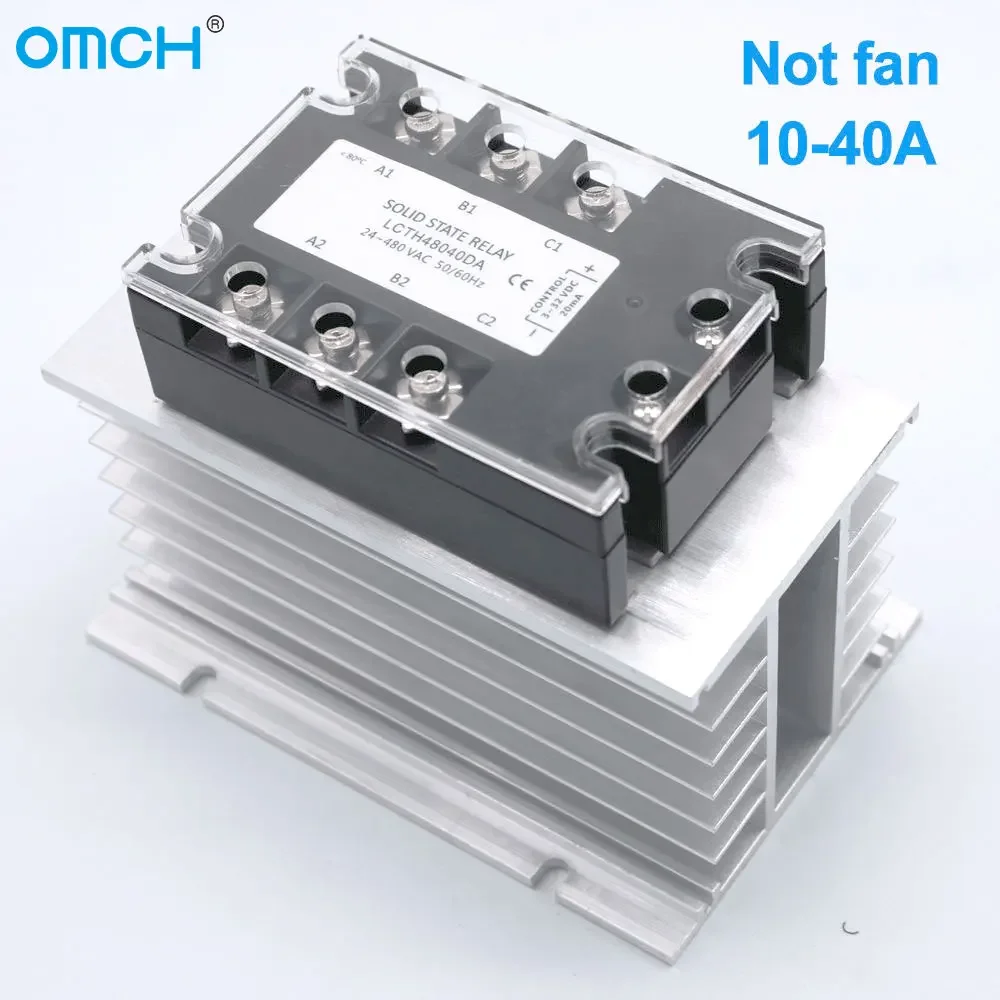 H-150 10-120a white 150*100*80mm 40A three phase solid state relay SSR aluminum heat sink radiator