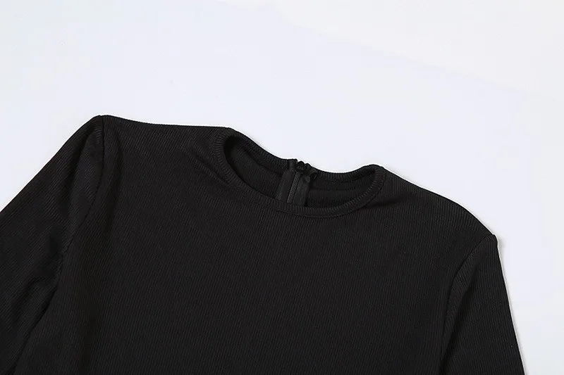 2025 Autumn Women Solid Ribbed Skinny Jumpsuits O Neck Long Sleeve Zip Slim Fitness One Piece Overalls Casual Streetwear Romper