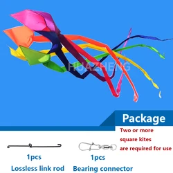 Nylon macio inflável Kite Hanger, colorido Float Tail Strap, gancho espiral, pacote de haste de conexão livre 3D, 4 m