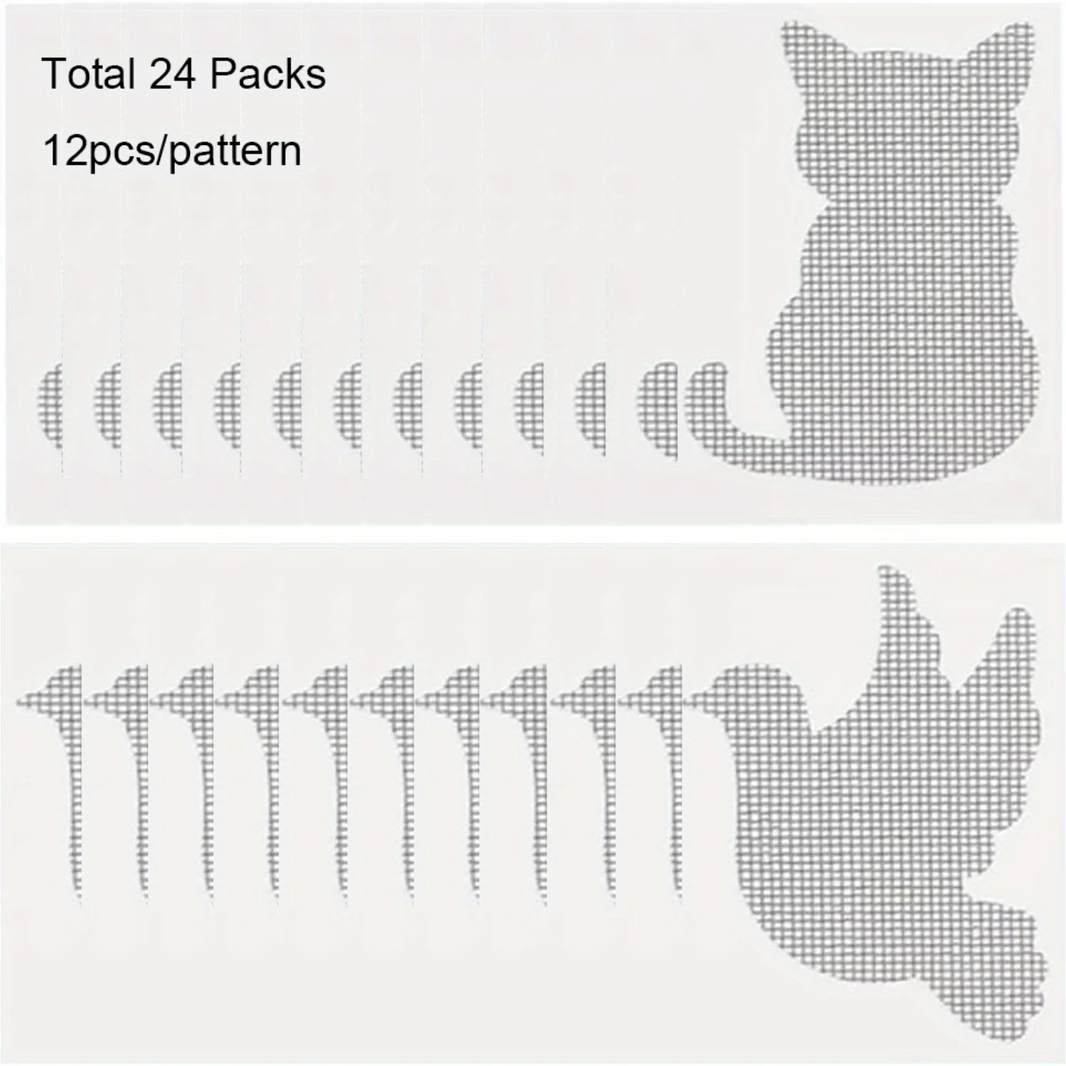 12PCS Self Adhesive Cartoon Mosquito Net Repair Tape Magic Sticker for Window Screen Hole Patch Cute Design