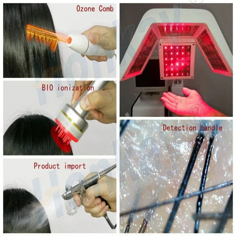 Equipamento de rebrota do cabelo do laser, 5 em 1 diodo, Baixo nível 650nm, Laser frio, Crescimento do cabelo para o folículo capilar proativado, Crescimento rápido