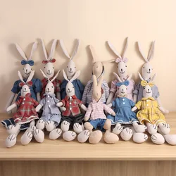 New Design Fabric Bunny Dolls Stuffed Animals Big Bunny Family Gentalman and Lady Bunnies for Home Decoration