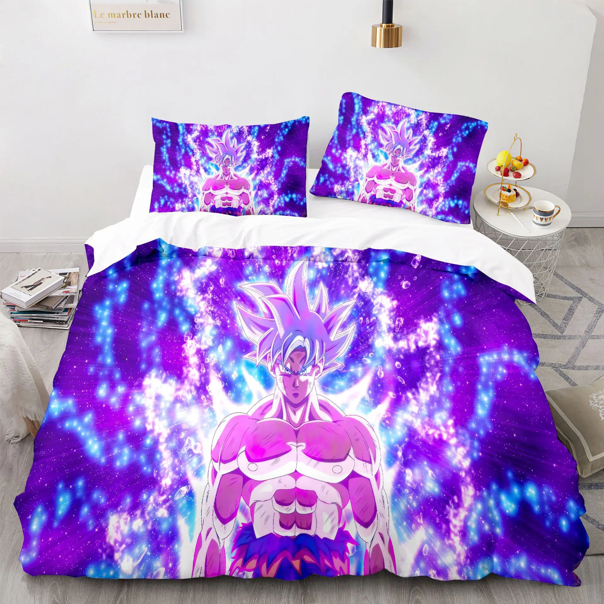 Japan Anime D-Dragon Bedding Set,Ball Z Goku Quilt Cover Pillowcases Otaku Single Double Children Adult Anime Lover Gift