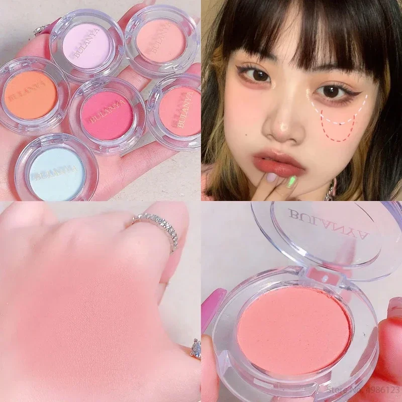 Monochrome Soft Matte Blush Highlighter Orange Peach Pink Natural Red Rouge Cheek Purple Blue Nude Makeup Face Brightening