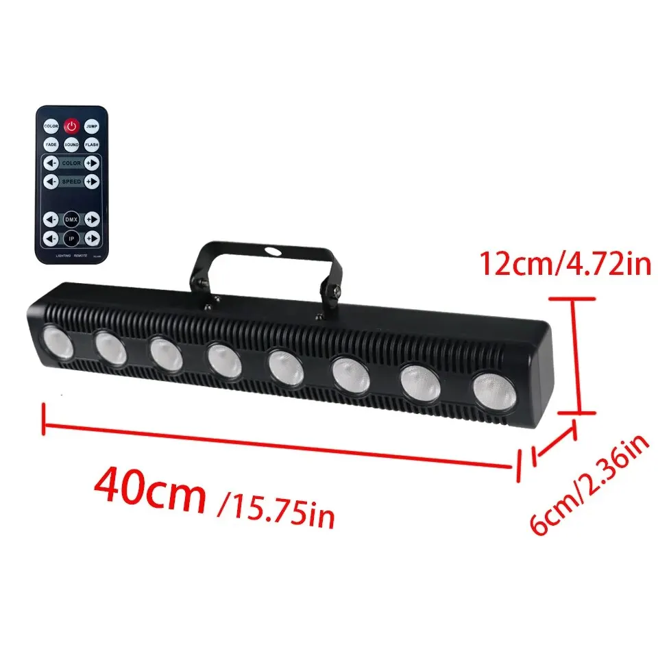 RGBW Sound Party Lights, 8LED, Música Strobe, LED Par Light, DJ Disco Lights, RGBW DMX512 Wash Lamp, Stage DJ Equipment, casamento e Natal