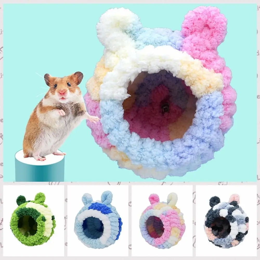 

Soft Warm Hamster Nest Warm Coral Velvet/Plastic Hamster Soft Bed House with Ear Comfortable Wall Mounted Hamster Nest