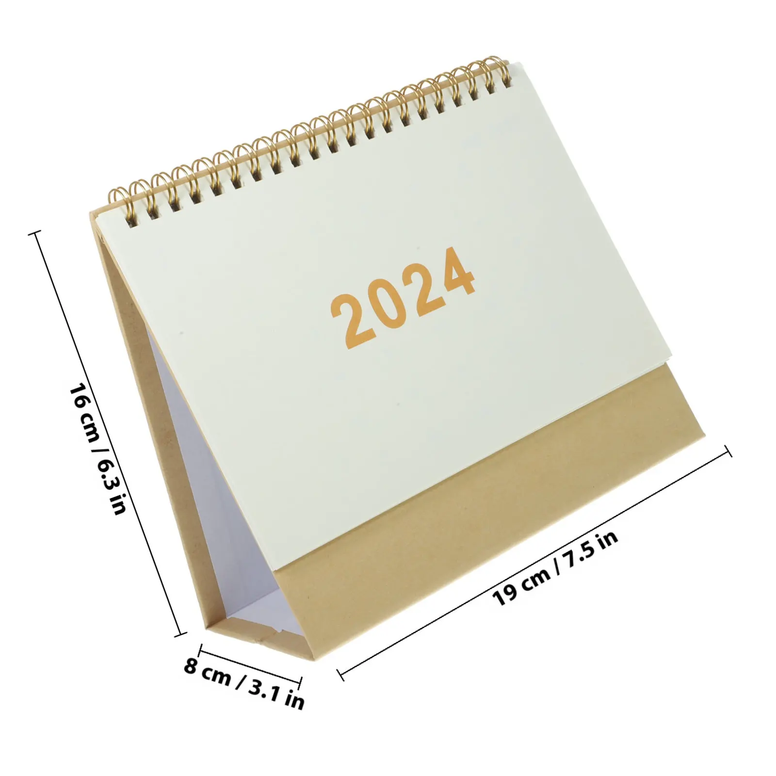 Decorative Spiral Desk Calendar Sturdy Paper Standing Month Calendar for Office Study Home Use Noting Planner Desktop Decoration