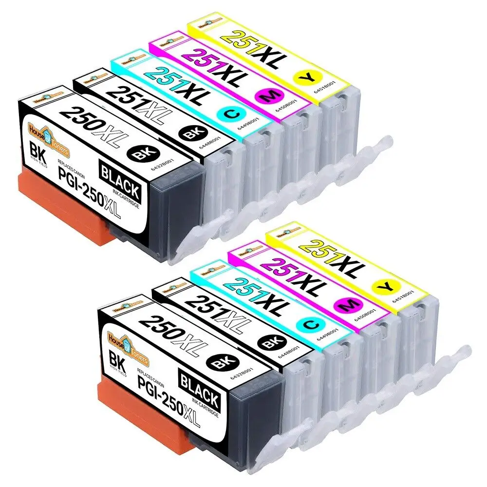 10pk PGI-250XL CLI-251XL Ink for Canon PIXMA MG5420 MG5422 MG5520 MG5522 MG5620