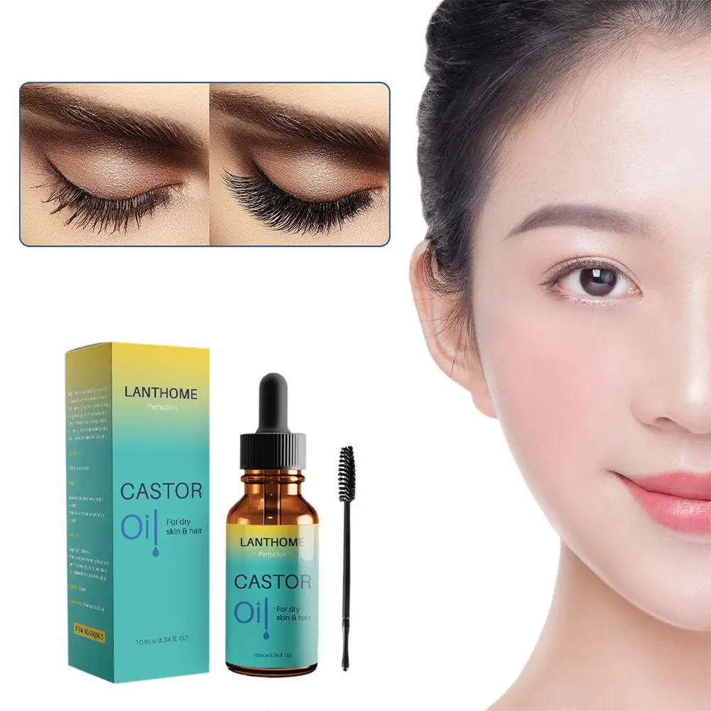 10ml Eyelashe Essence Long Thick Gentle Moisturizing Eyelash Curling Oil Smudge Not Natural Lifting Castor Beautiful Black I4A9